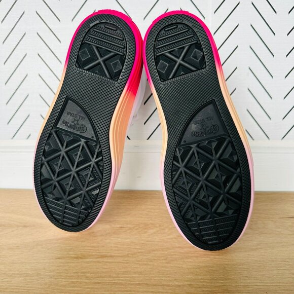 ⭐Converse Taylor Move Platform 4.5 Kid Shoes Sneakers White Pink Ombre A07372C - Picture 6 of 13